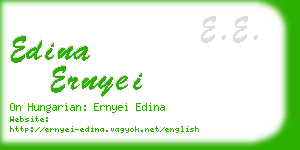 edina ernyei business card